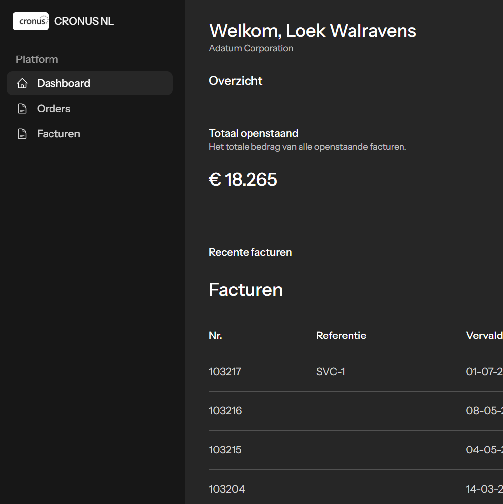 The customer portal for Microsoft Dynamics 365 Business Central